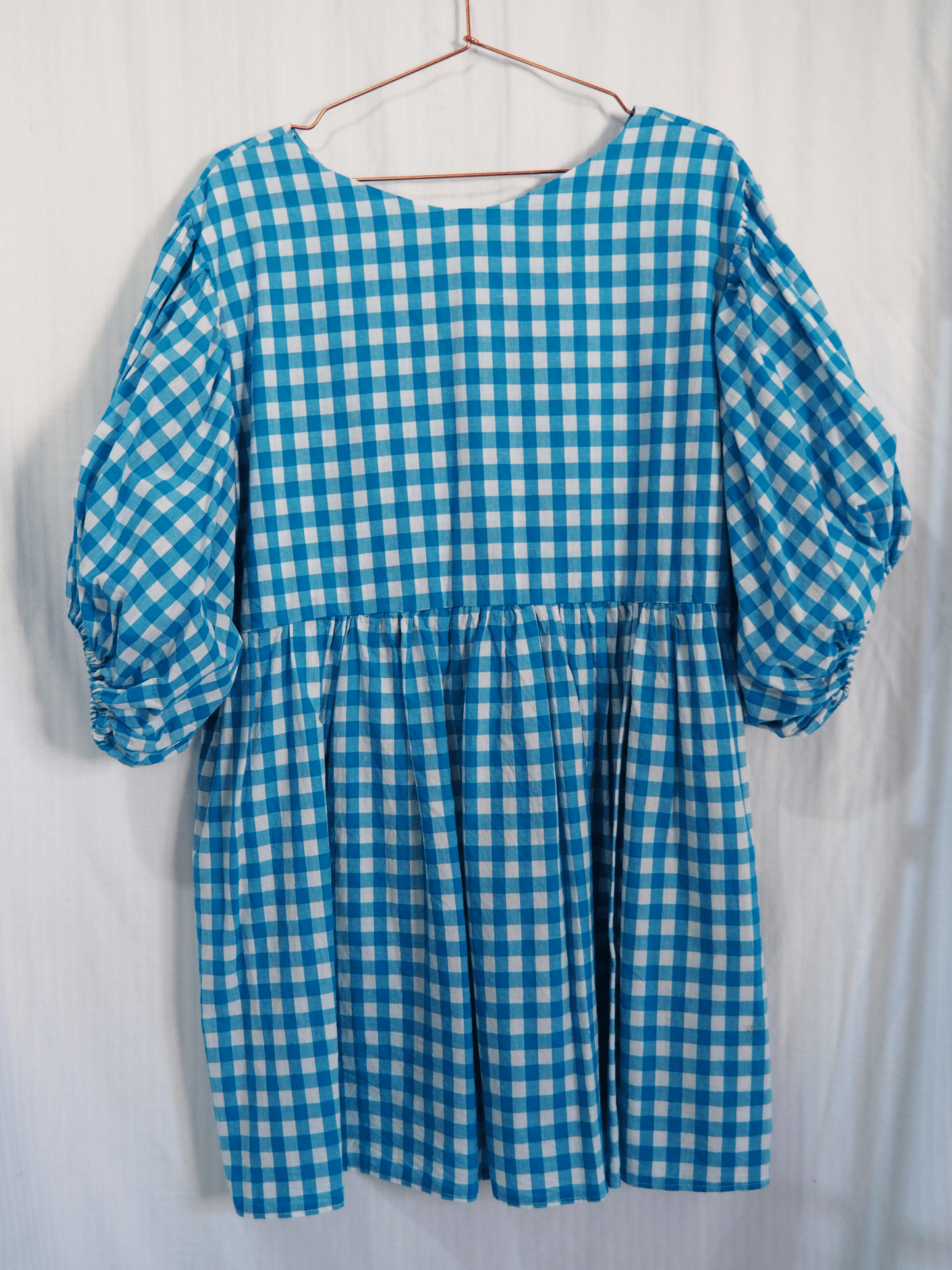 Bubble Dress in Blue Gingham (XXL)