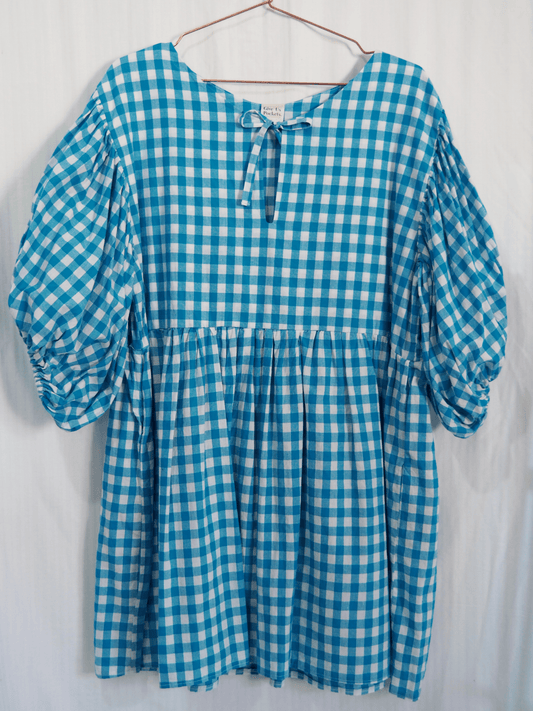 Bubble Dress in Blue Gingham (XXL)
