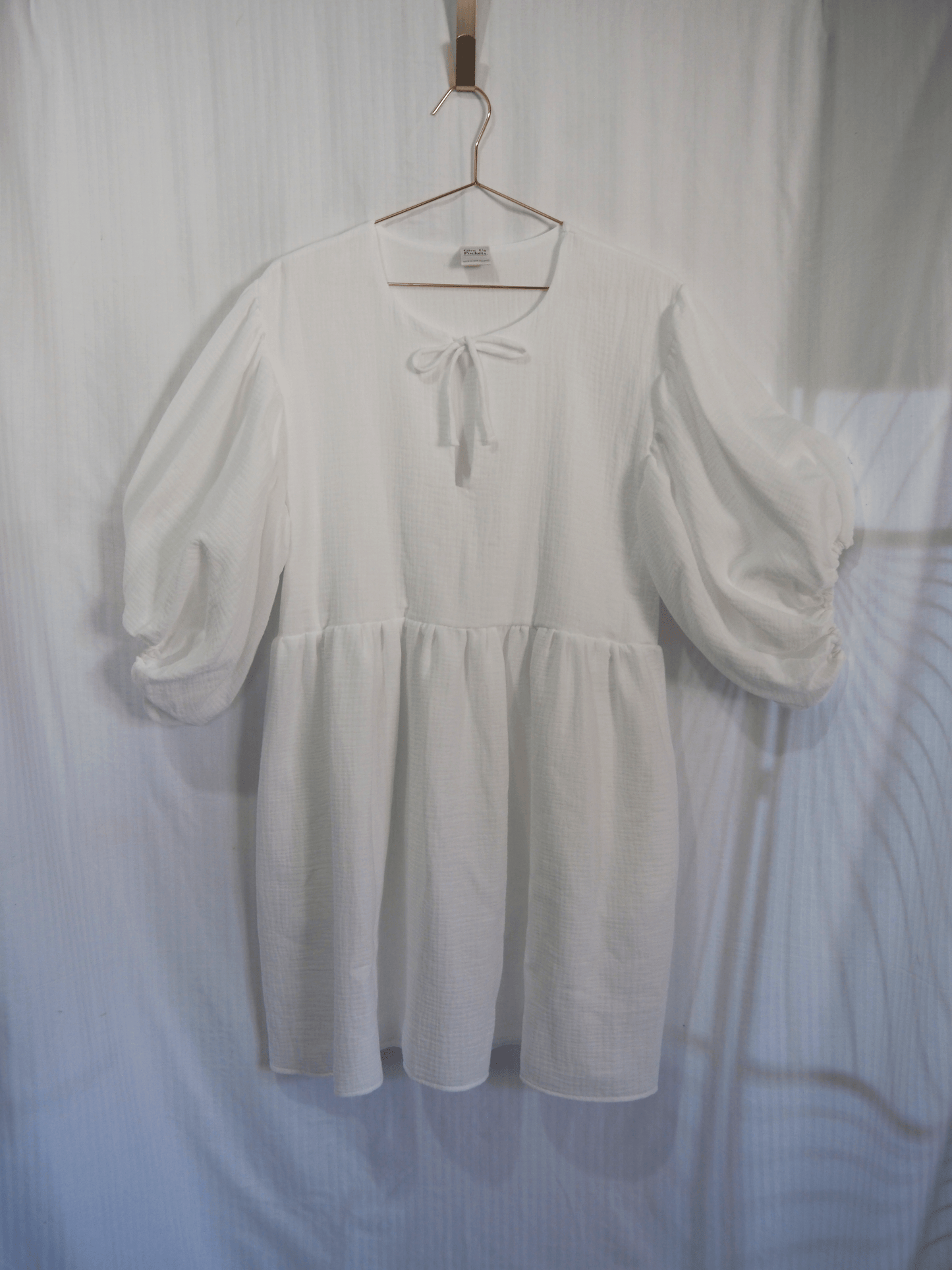 Bubble Dress in White Double Muslin