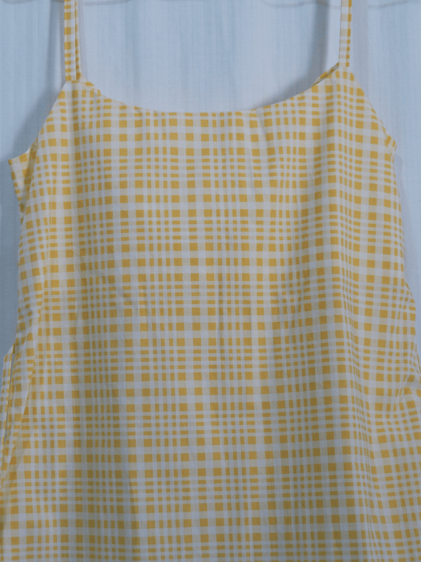 Butterfly Dress in Canary Check (S)