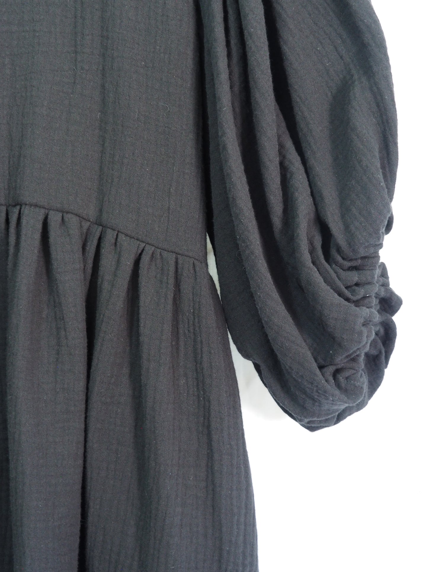 Bubble Dress in Black Double Muslin