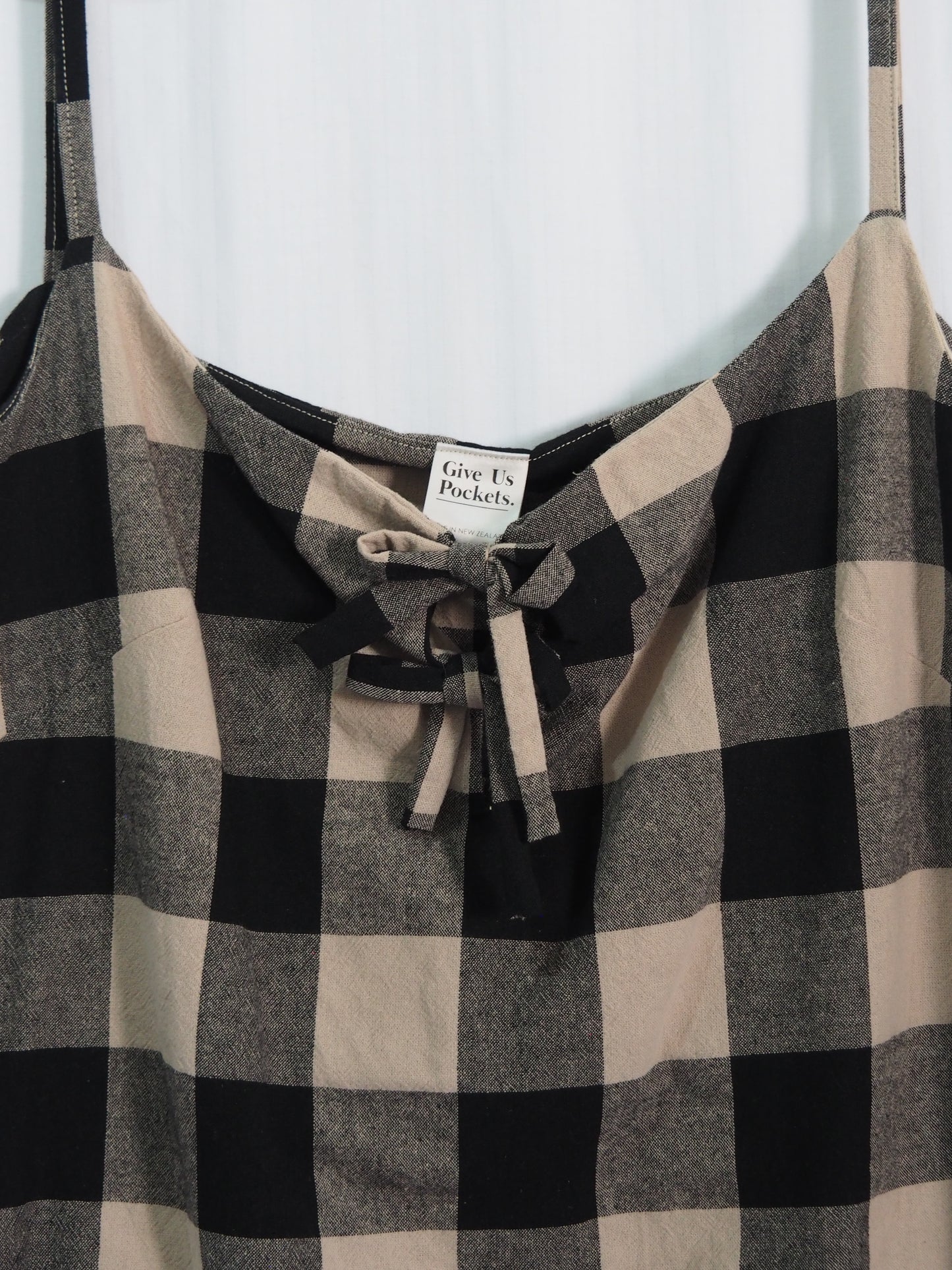 Butterfly Dress in Black Gingham (XS)