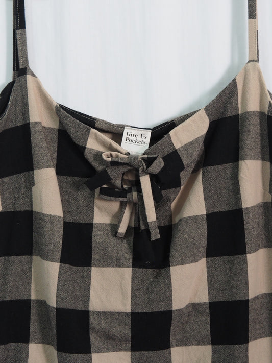 Butterfly Dress in Black Gingham (XS)