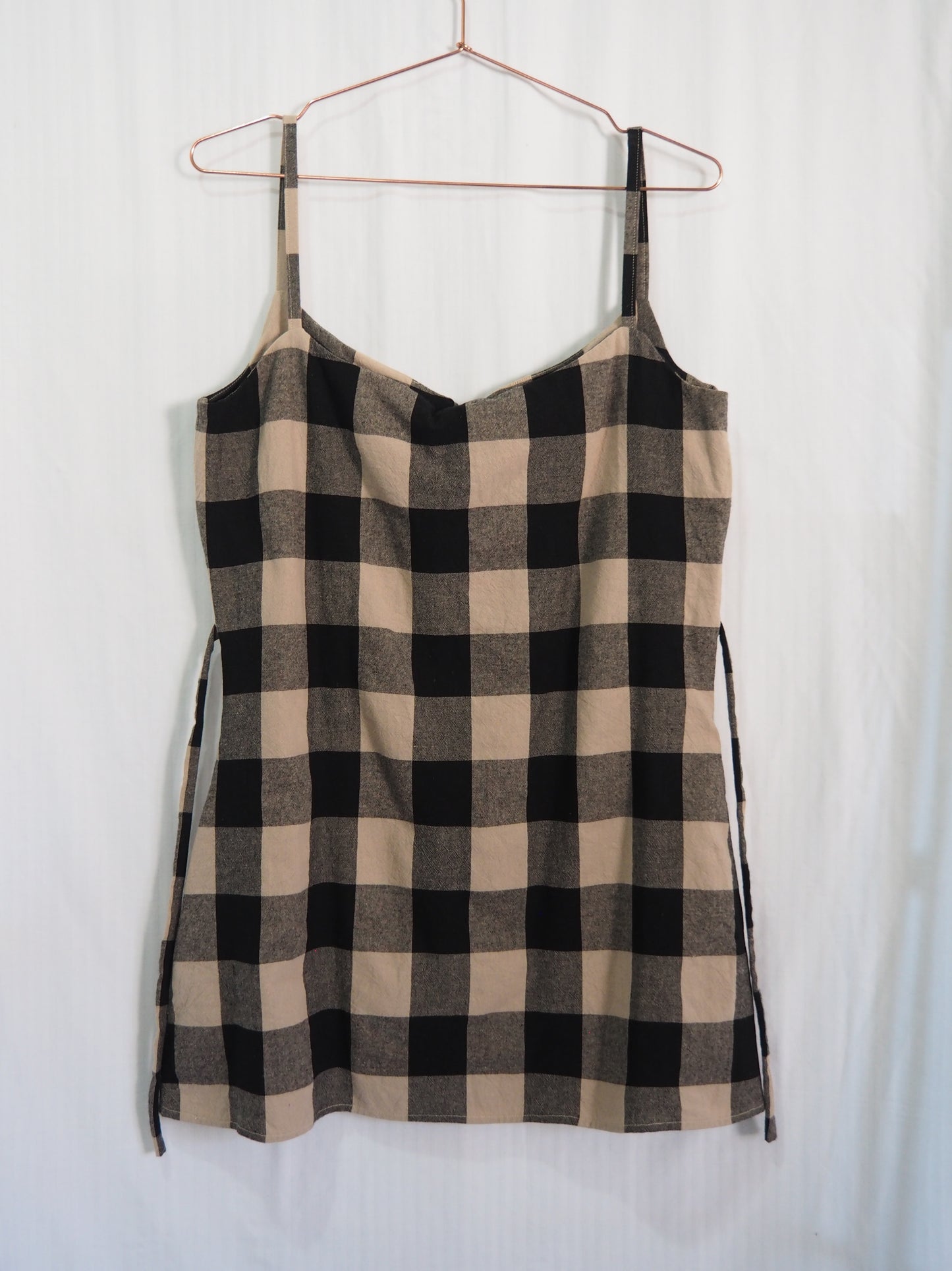 Butterfly Dress in Black Gingham (XS)