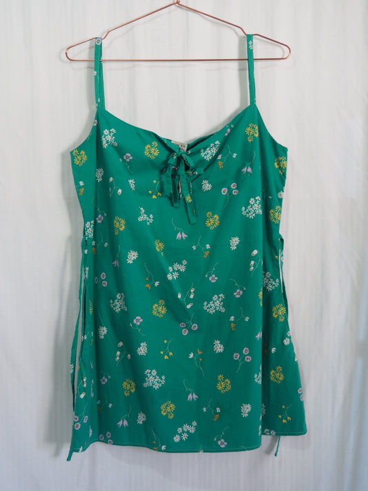 Butterfly Dress in Teal Floral (L)