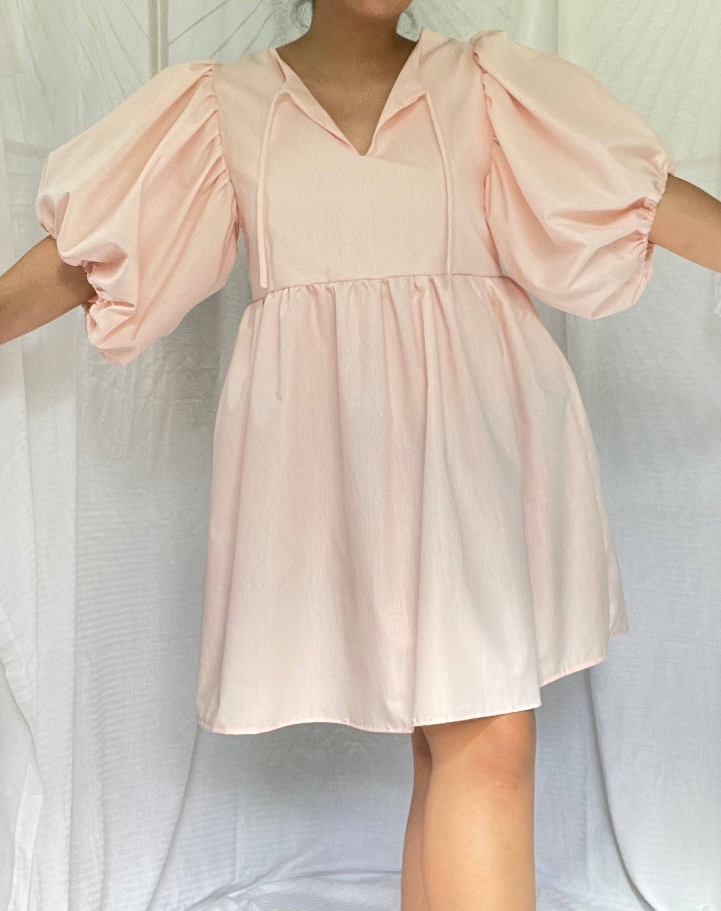 Bubble Dress in Pink Lawn (XS)
