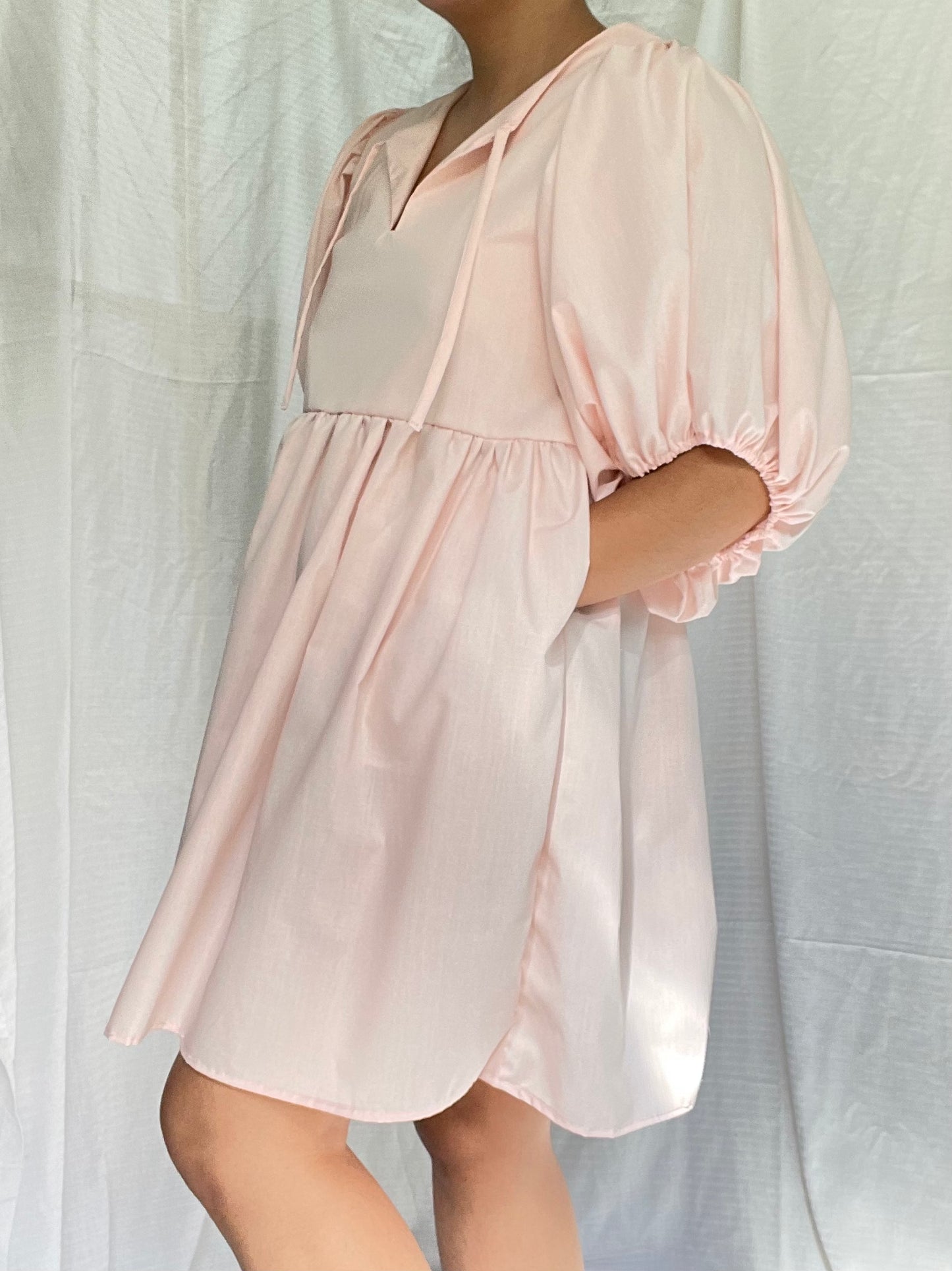 Bubble Dress in Pink Lawn (XS)
