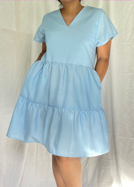 Peri Dress in Blue Lawn