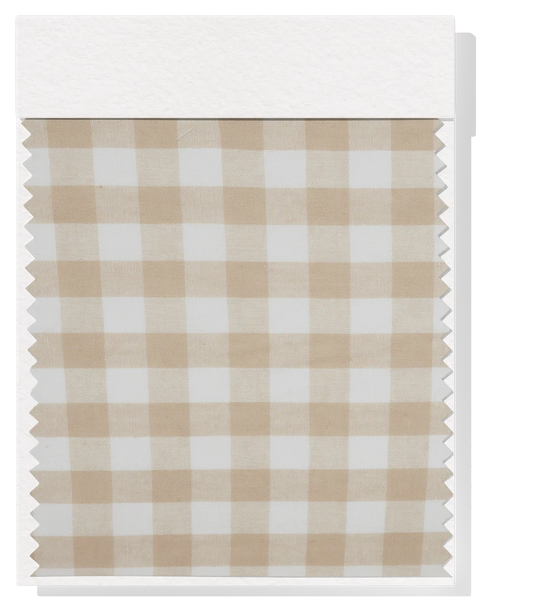 Cotton Gingham Print - Beige & White (Large)