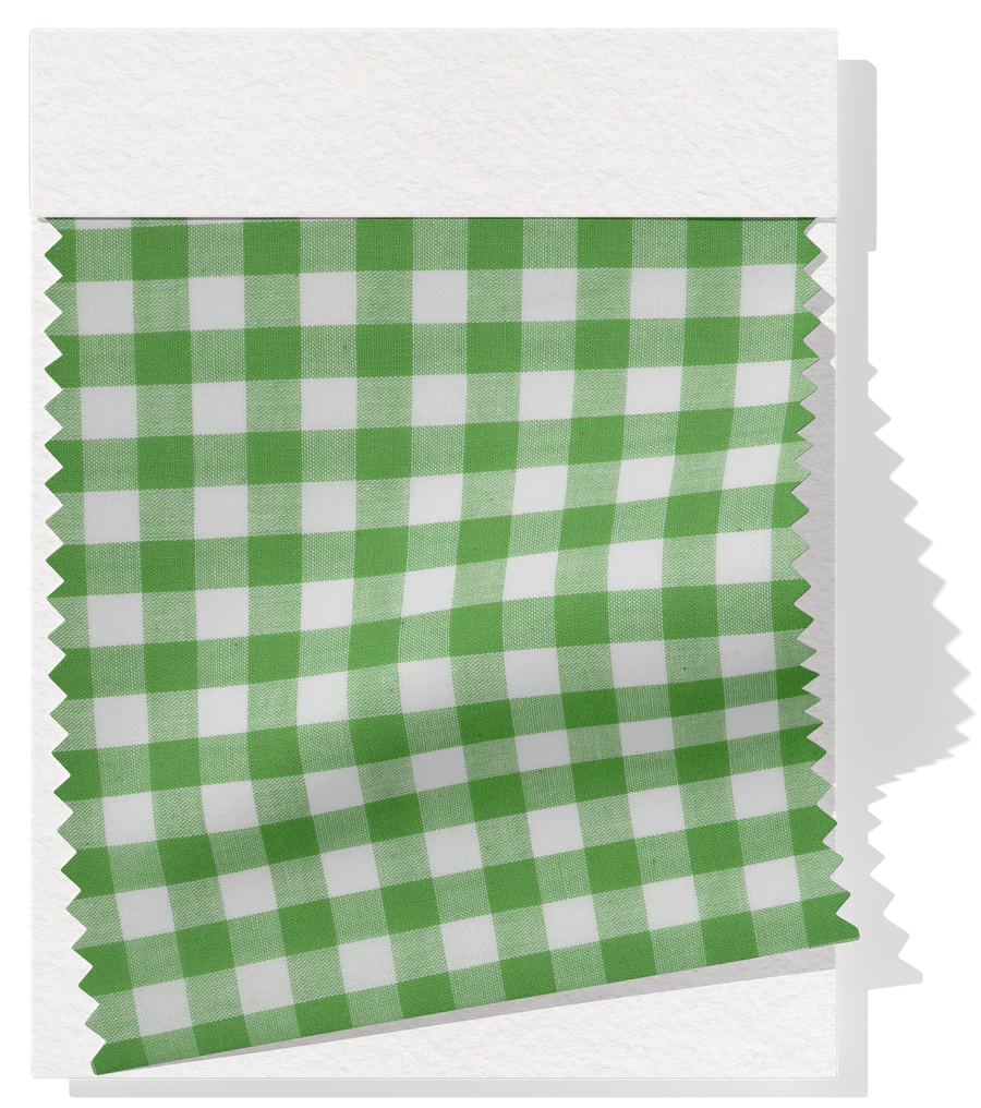 Cotton Gingham Print - Green & White (Medium)