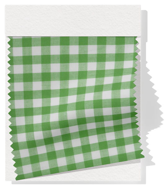 Cotton Gingham Print - Green & White (Medium)