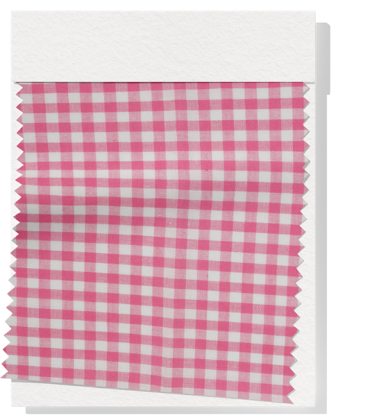 Cotton Gingham Print - Pink & White (Small)