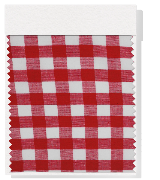 Cotton Gingham Print - Red & White (Large)