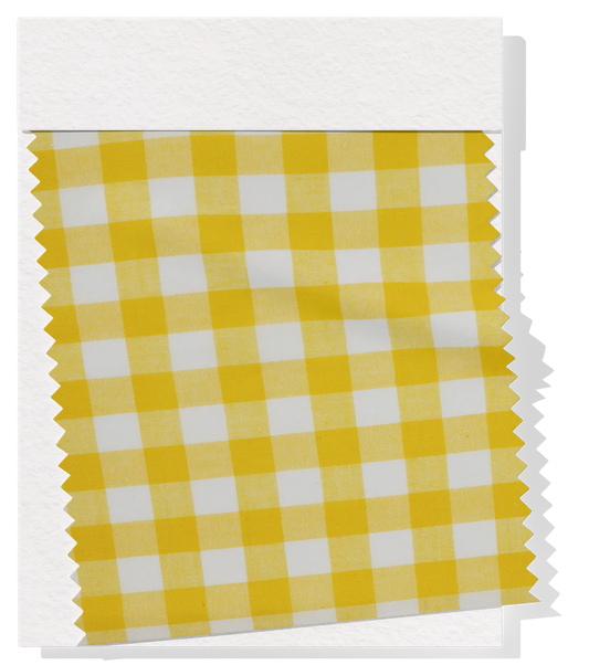 Cotton Gingham Print - Yellow & White (Large)